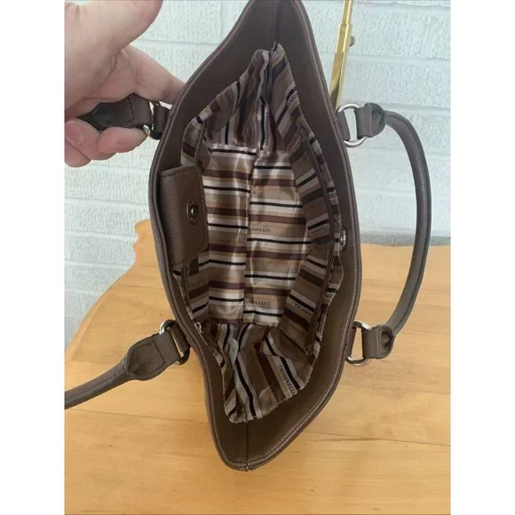 TIGNANELLO Brown Genuine Leather Double Handle Medium Size Bag Purse Lined EUC - Picture 14 of 14